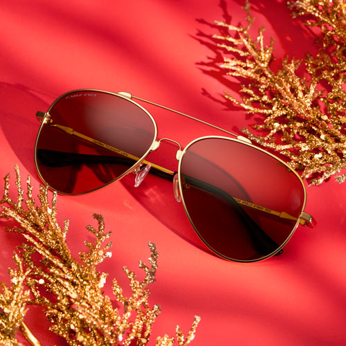 Gold-rimmed Sunglasses